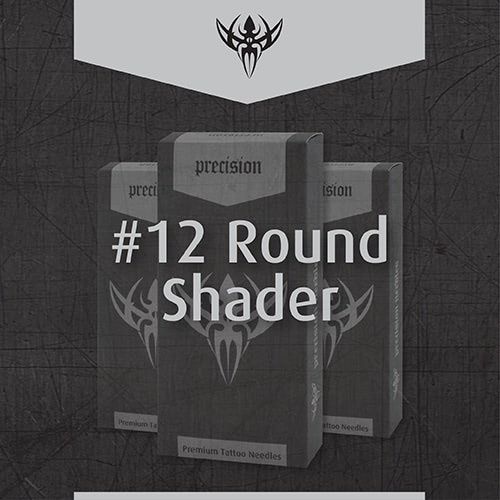 12 Round Shader — Aiguilles de précision — Boîte de 50 aiguilles de tatouage préfabriquées stérilisées – – Shotgun – SBDistribution