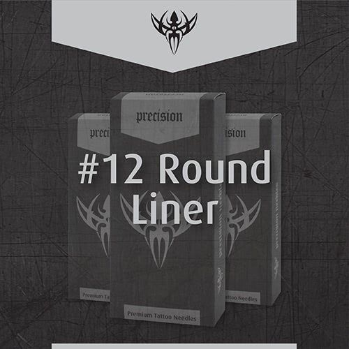 12 Standard Round Liner — Aiguilles de précision — Boîte de 50 aiguilles de tatouage préfabriquées stérilisées – – Shotgun – SBDistribution