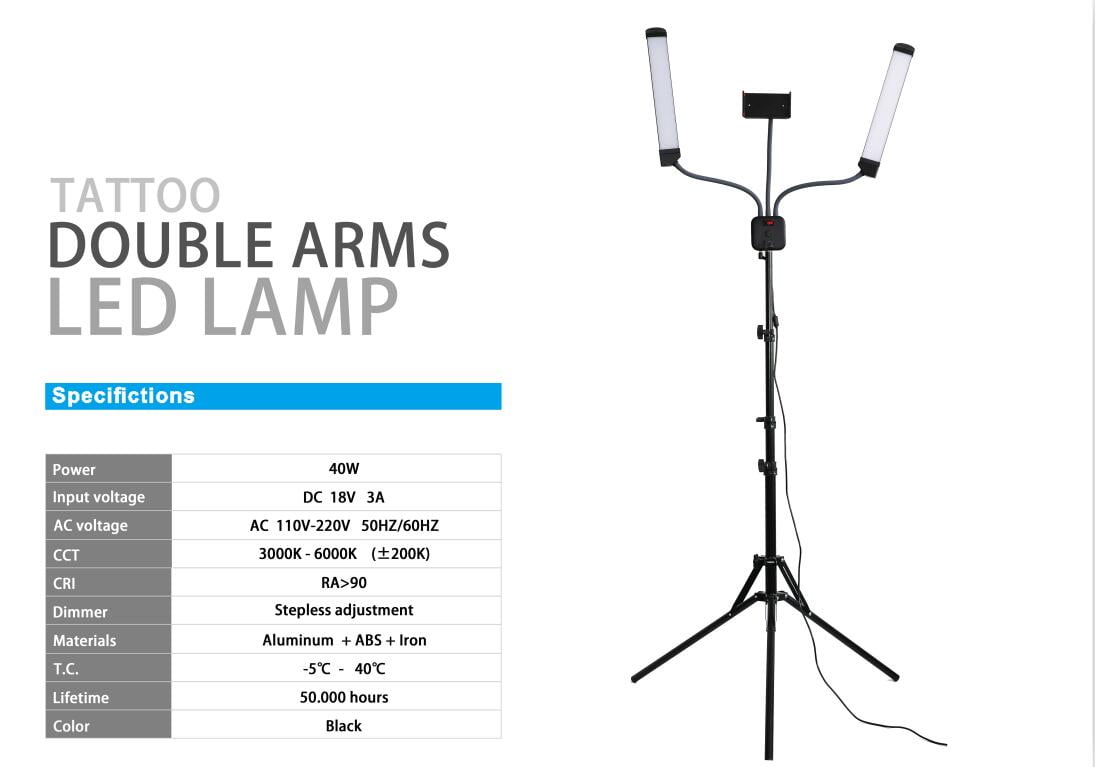 Tattoo Double Arms LED Lamp-1