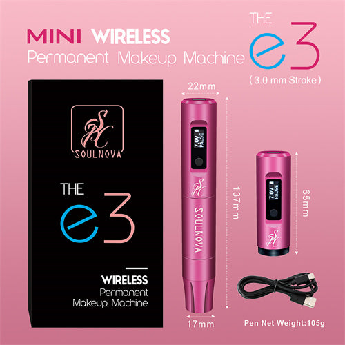 SOULNOVA new E3 mini wireless permanent makeup pen 3mm