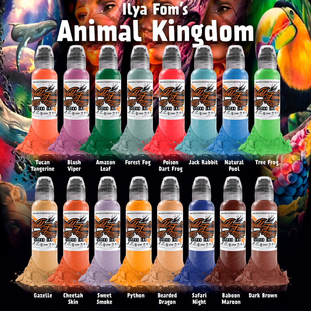 Ilya Fom Animal Kingdom Set 16 Colors 1 oz - World Famous Tattoo Ink-1