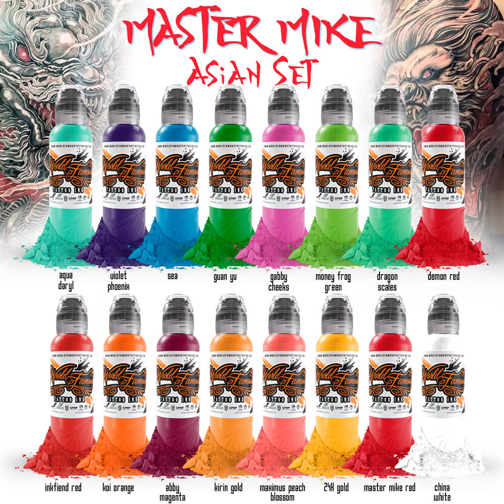 MASTER MIKE ASIAN TATTOO SET - World Famous Tattoo Ink
