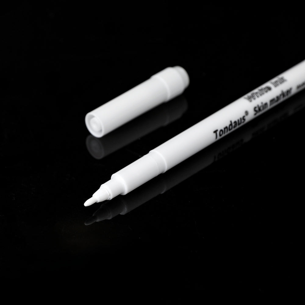 Professional surgical-tip skin markers, white, sterile