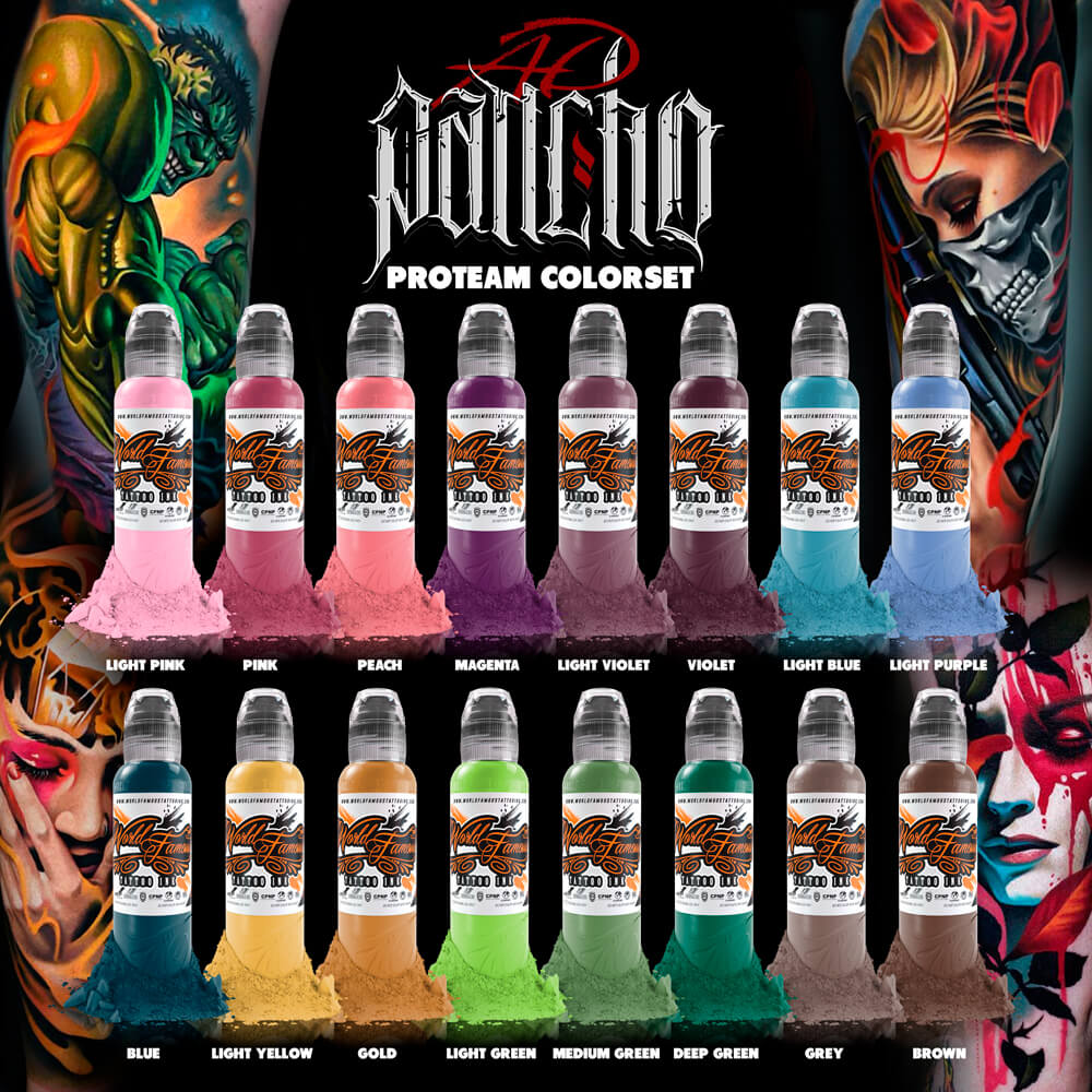 AD PANCHO PROTEAM COLORSET 1 oz - World Famous Tattoo Ink
