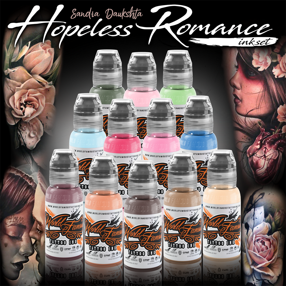 Sandra Daukshta Hopeless Romance Ink Set 1 oz - World Famous Tattoo Ink-1