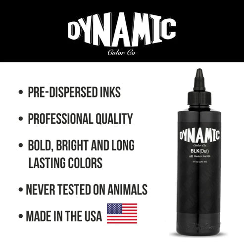 BLKout — Dynamic Tattoo Ink — 8oz Bottle – – Dynamic Ink – SBDistribution
