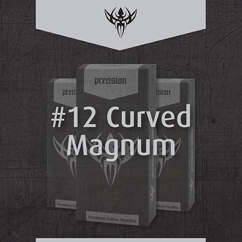 #12 Magnum Curved Weave — Aiguilles de précision — Boîte de 50 aiguilles de tatouage préfabriquées stérilisées