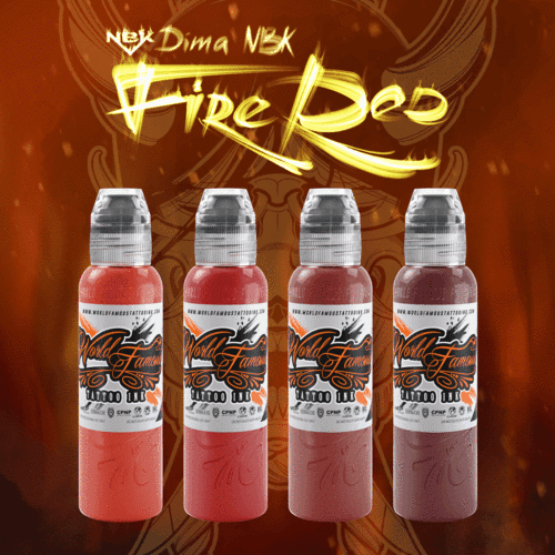 Dima NBK Fire Red Set – Encres – World Famous Tattoo Ink – SBDistribution
