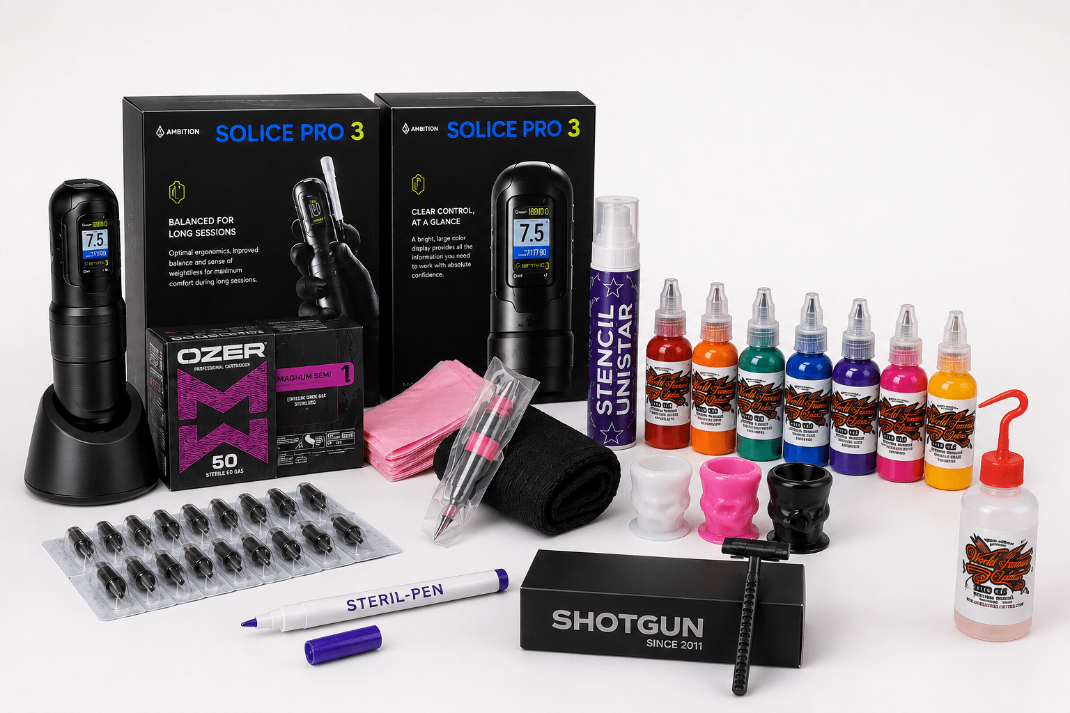 Ensemble de Départ Tatouage Sans-Fil – Kit Complet Débutant | Solice Pro 3 – Ensembles de tatouage – SBDistribution – SBDistribution