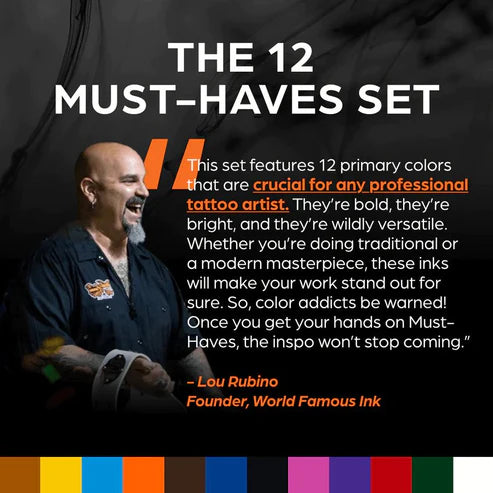 World Famous Must-Haves 12 Bottle Ink Set — World Famous Ink — 1/2oz-2