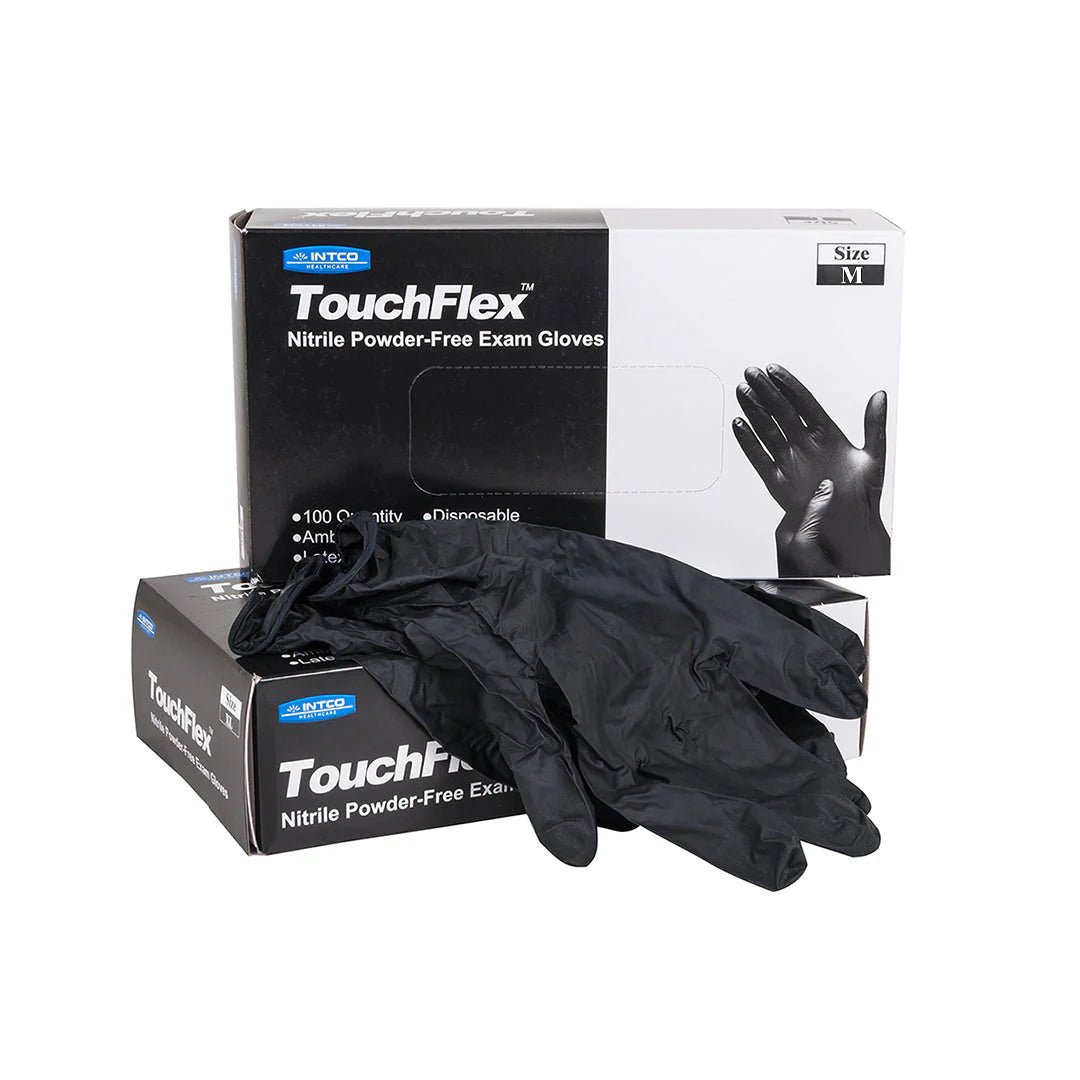 Gants d'examen TouchFlex Medical en nitrile non poudrés (5 mil) (noir) – – SBDistribution – SBDistribution
