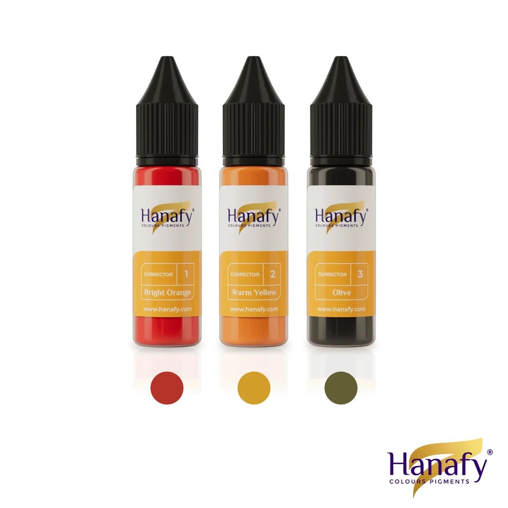 Hanafy Corrector Set – Correcteurs Pigments PMU 5 ml & 15 ml – Pigments PMU – Hanafy – SBDistribution