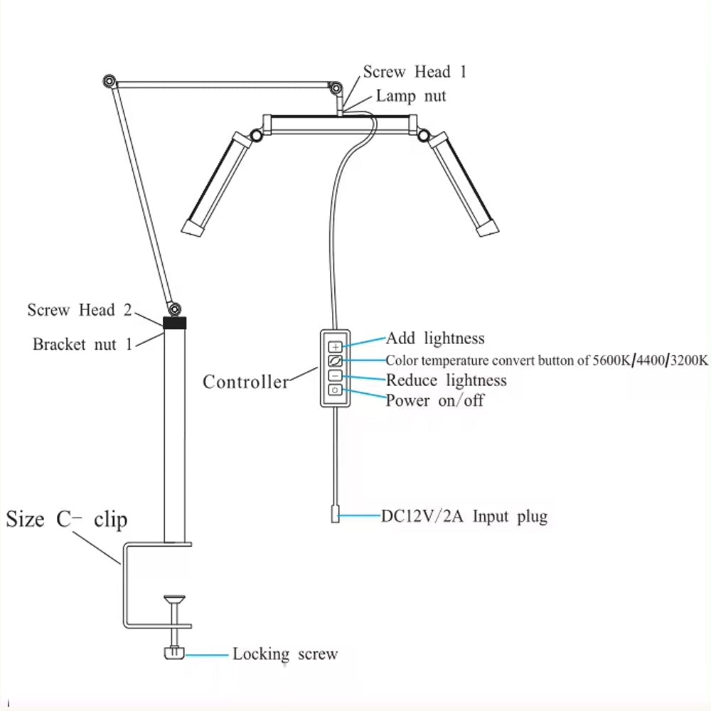 Lampe d'appoint à bras articulé pliable multi - angles avec pince de bureau – Mobilier studio tatouage – SBDistribution – SBDistribution