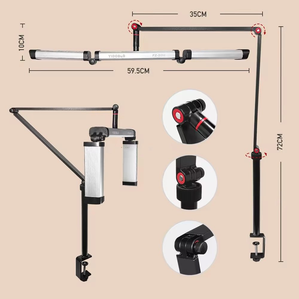 Lampe d'appoint à bras articulé pliable multi - angles avec pince de bureau – Mobilier studio tatouage – SBDistribution – SBDistribution
