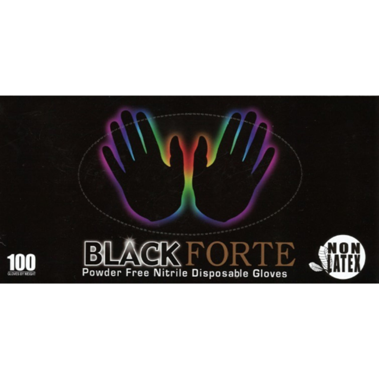 Forte Viking Powder-Free Disposable Gloves, Black 6-mil-1