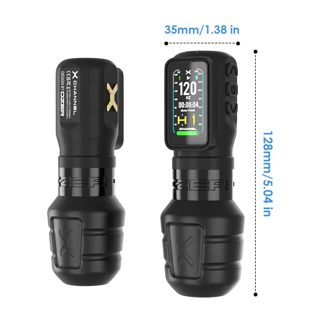 Machine à tatouer sans fil OZER avec écran OLED – Strokes 3.5 & 4.2 mm – Machine à tatouage sans fils – OZER – SBDistribution