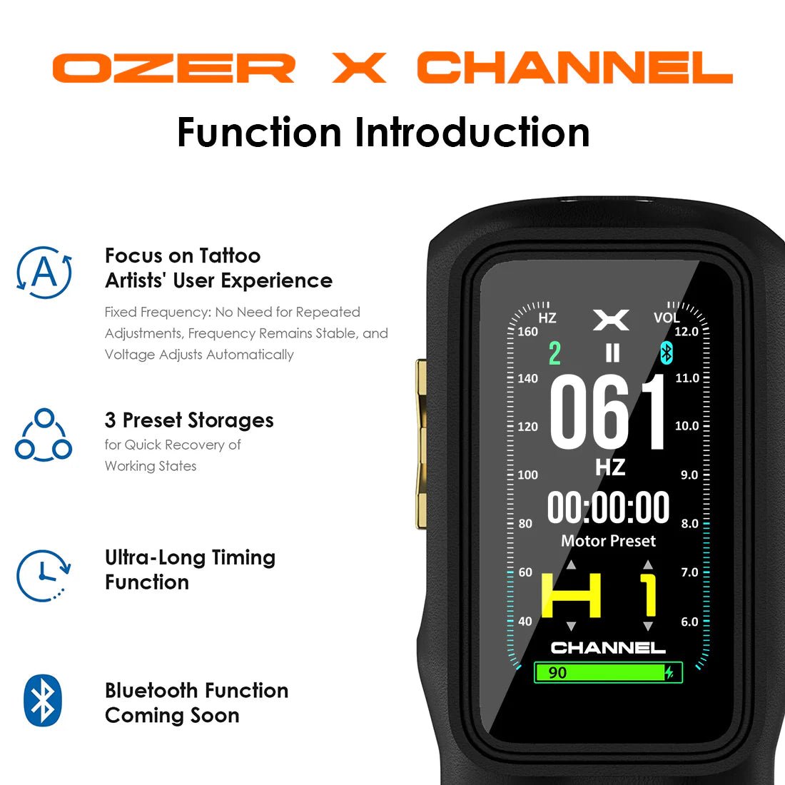 Machine à tatouer sans fil OZER avec écran OLED – Strokes 3.5 & 4.2 mm – Machine à tatouage sans fils – OZER – SBDistribution