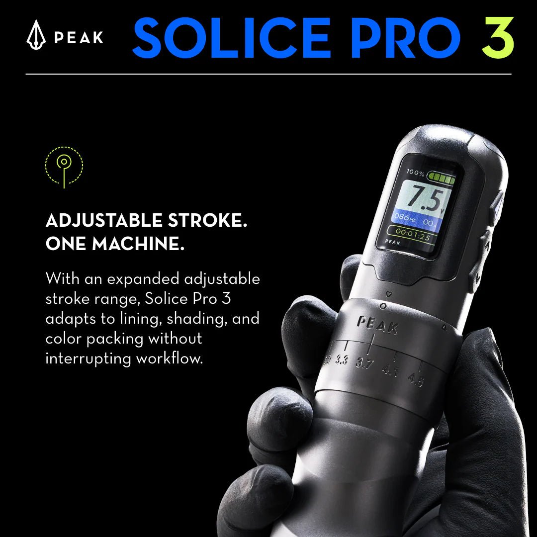 Machine sans fil Peak Solice Pro 3 – Machine à tatouage sans fils – Peak – SBDistribution