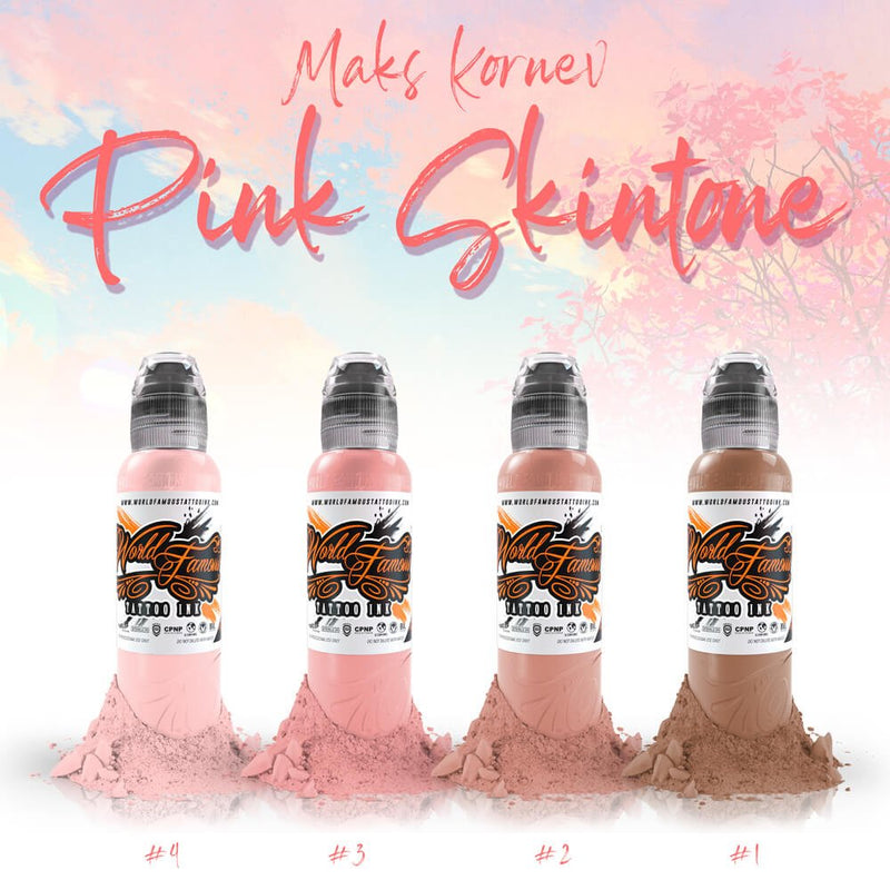 MAKS KORNEV'S PINK SKINTONE SET - World Famous Tattoo Ink – Encres – World Famous Tattoo Ink – SBDistribution