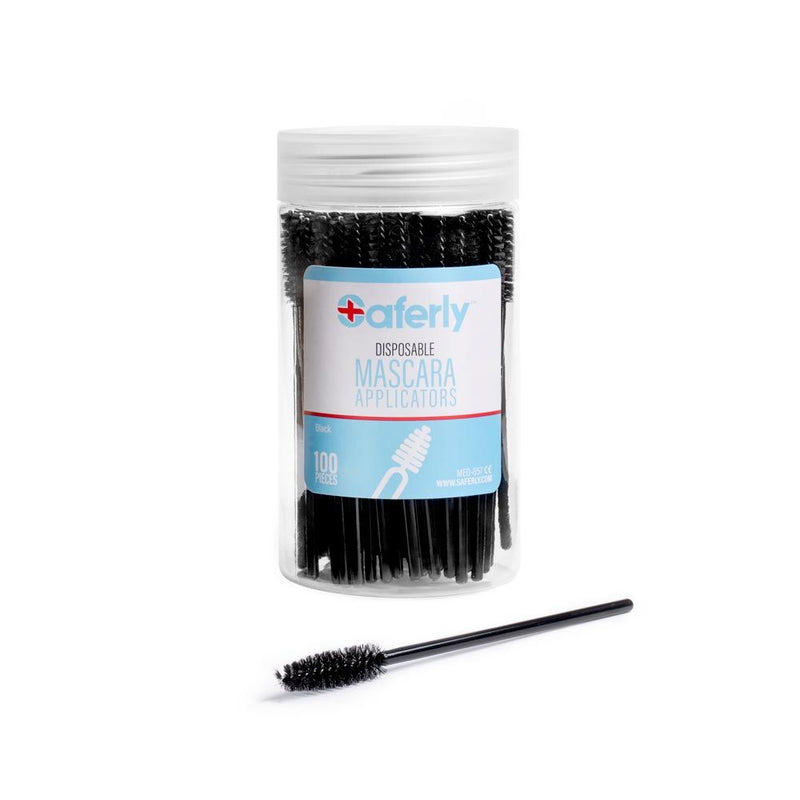 Saferly Disposable Mascara Applicators — Pot of 100 Black or Pink-1