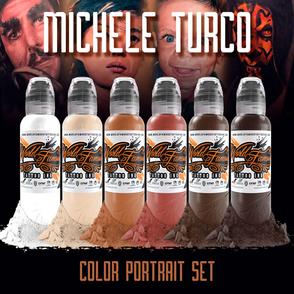 MICHELE TURCO COLOR PORTRAIT SET - World Famous Tattoo Ink – Encres – World Famous Tattoo Ink – SBDistribution