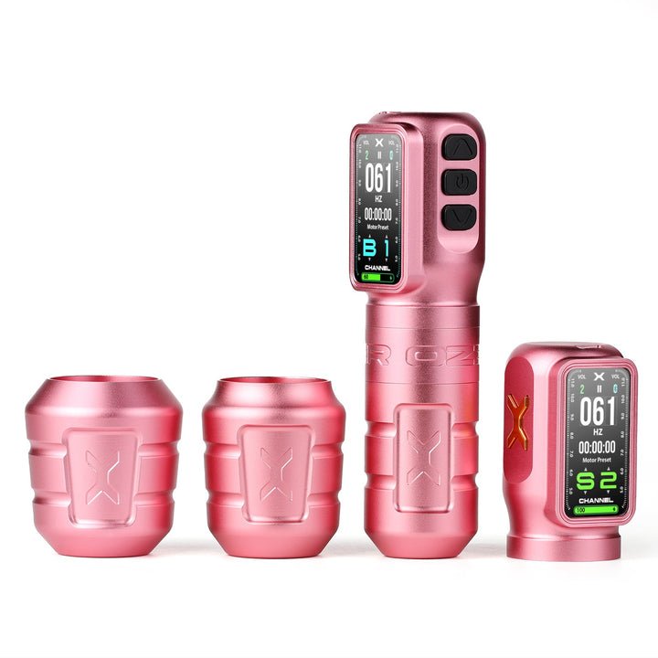Ozer Channel X – Machine à Tatouer Rotative Professionnelle – Rose – Machines à tatouage sans fils – Ozer – SBDistribution