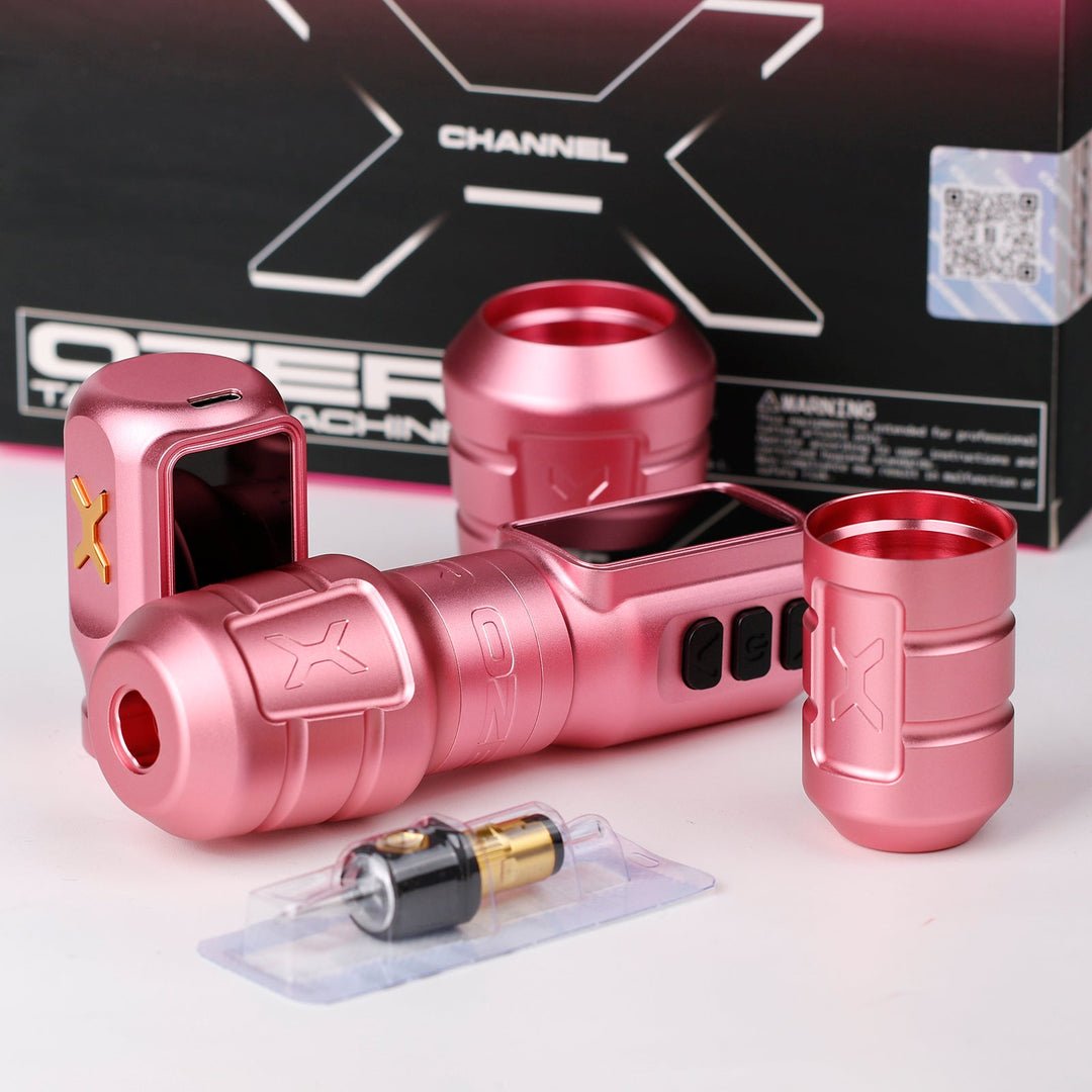 Ozer Channel X – Machine à Tatouer Rotative Professionnelle – Rose – Machines à tatouage sans fils – Ozer – SBDistribution