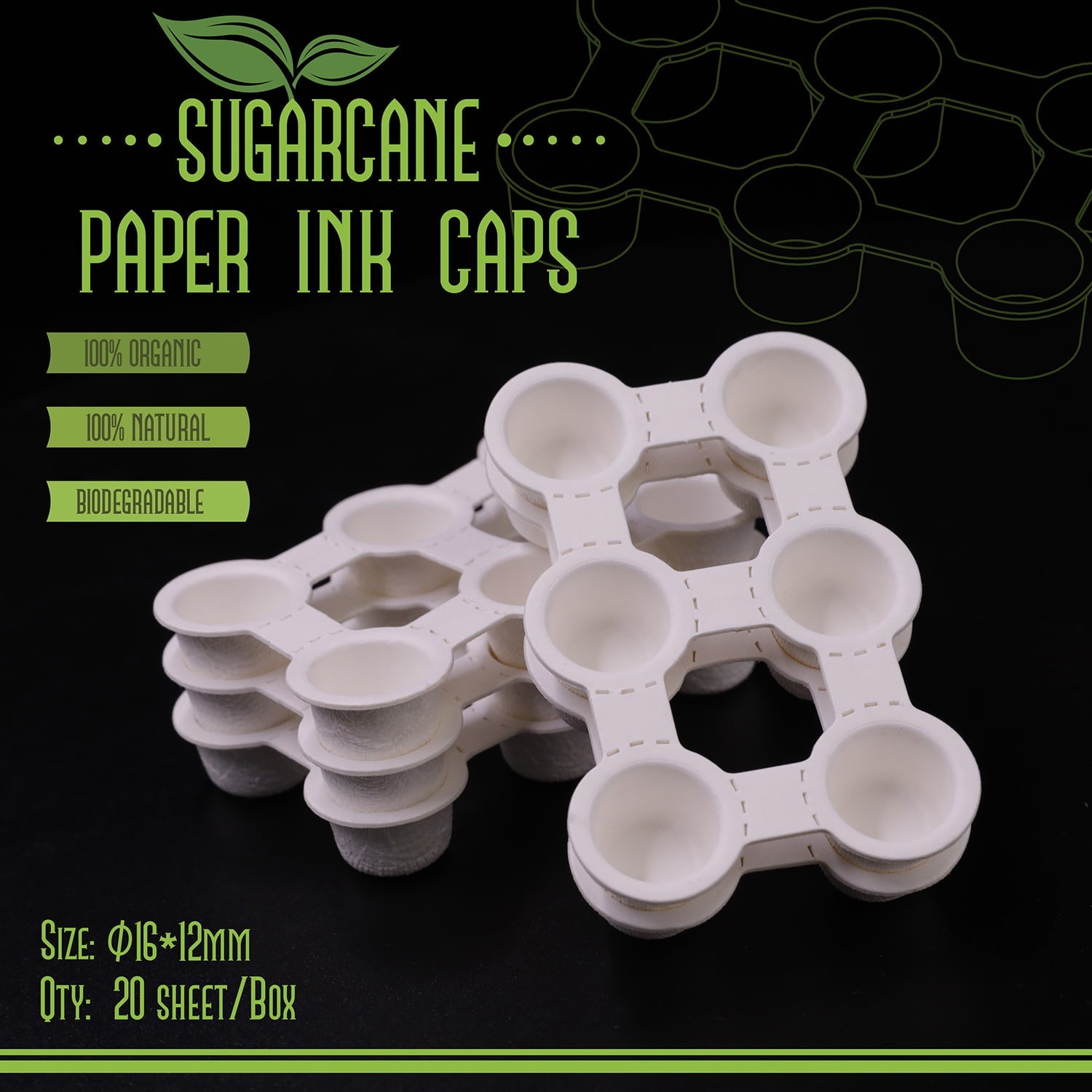 Paper ink caps SUGARCANE pour couleurs – – SBDistribution – SBDistribution