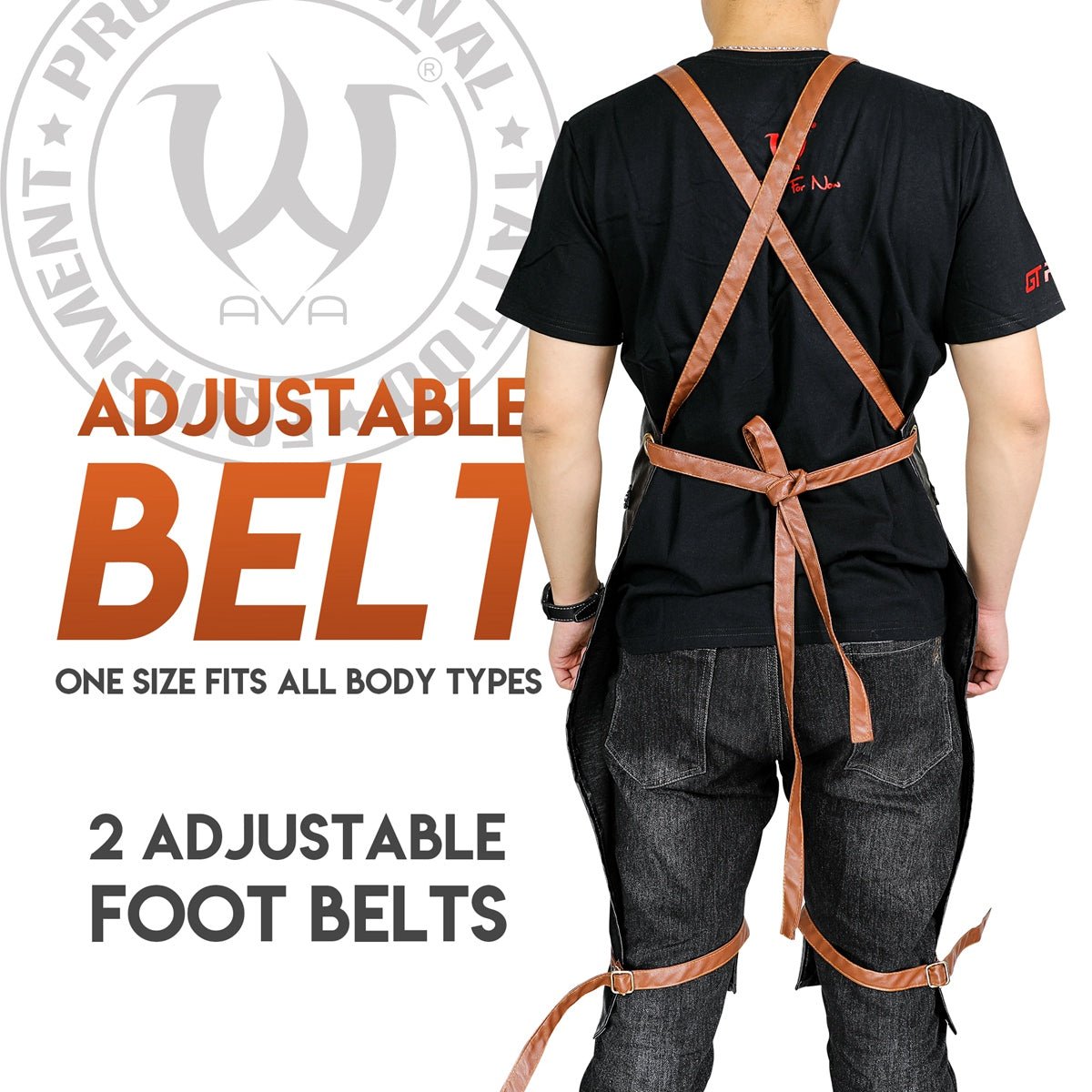 PU LEATHER MATERIAL APRON WITH ADJUSTABLE BELTS – – SBDistribution – SBDistribution