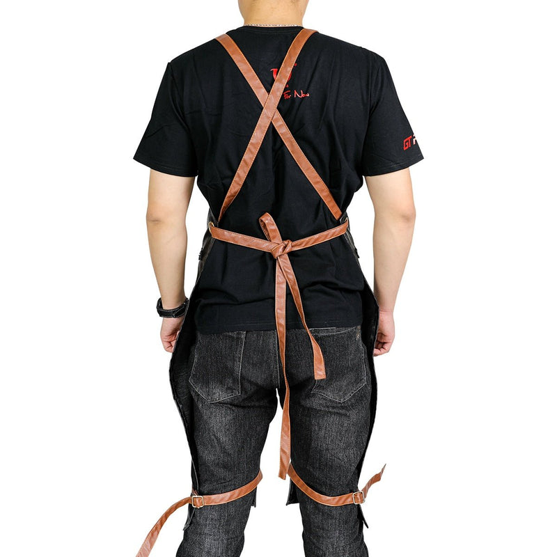 PU LEATHER MATERIAL APRON WITH ADJUSTABLE BELTS – – SBDistribution – SBDistribution