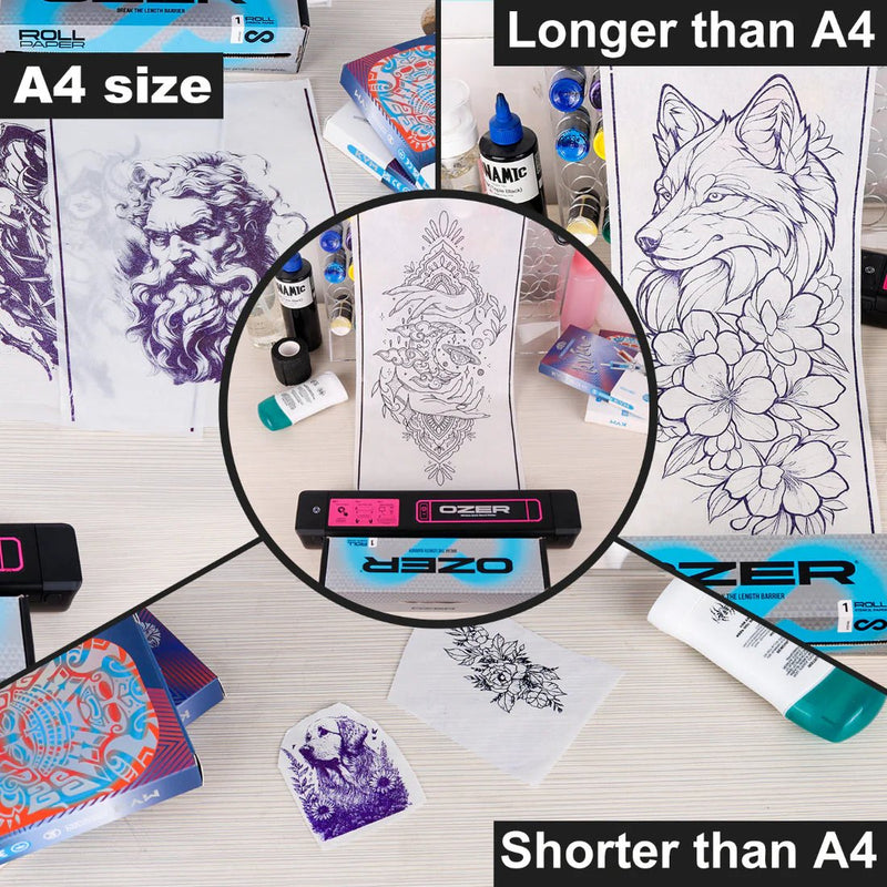 Rouleau de papier stencil OZER 8.5 po x 98.43 pi – Papier stencil tattoo – OZER – SBDistribution