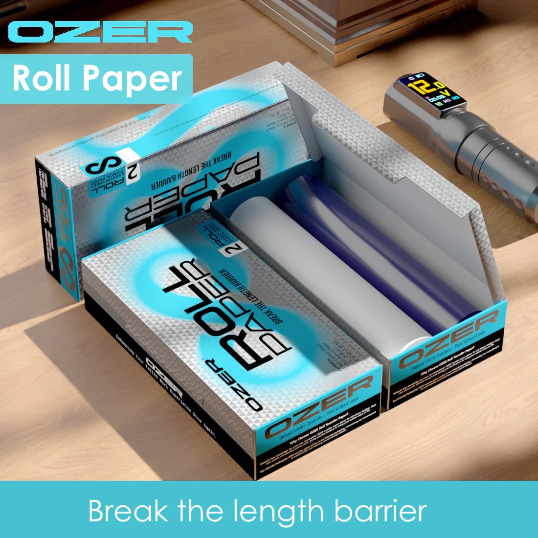 Rouleau de papier stencil OZER 8.5 po x 98.43 pi – Papier stencil tattoo – OZER – SBDistribution