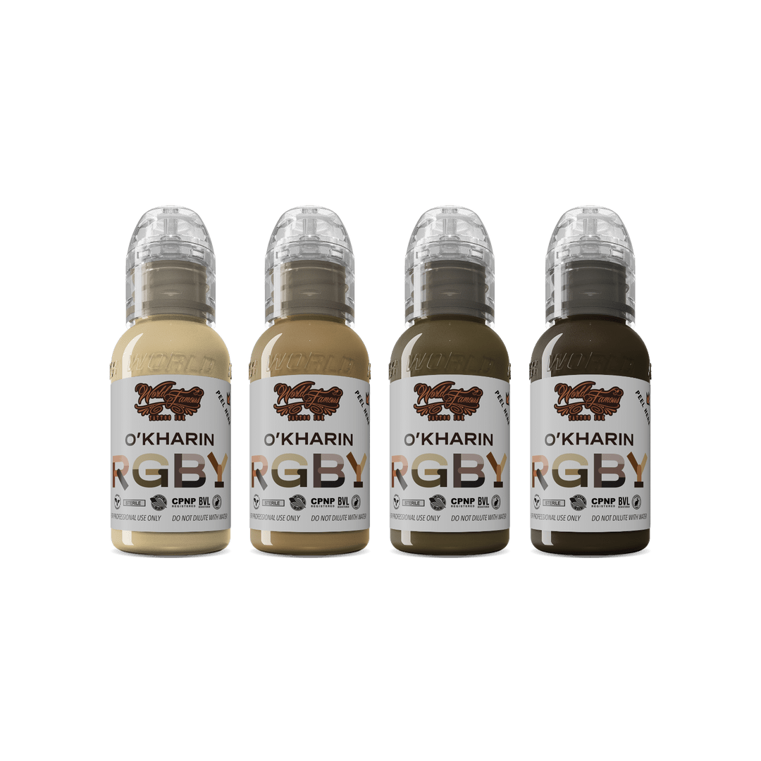 SASHA O'KHARIN RGBY GREEN SET - World Famous – Encres – World Famous Tattoo Ink – SBDistribution