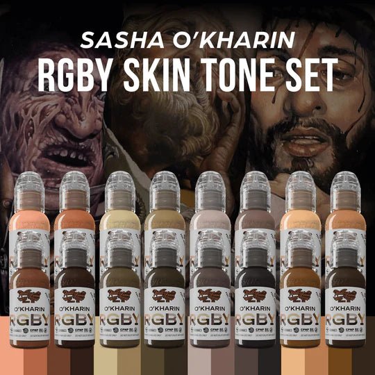SASHA O'KHARIN RGBY SKIN TONE SET 1oz – Encres – World Famous Tattoo Ink – SBDistribution