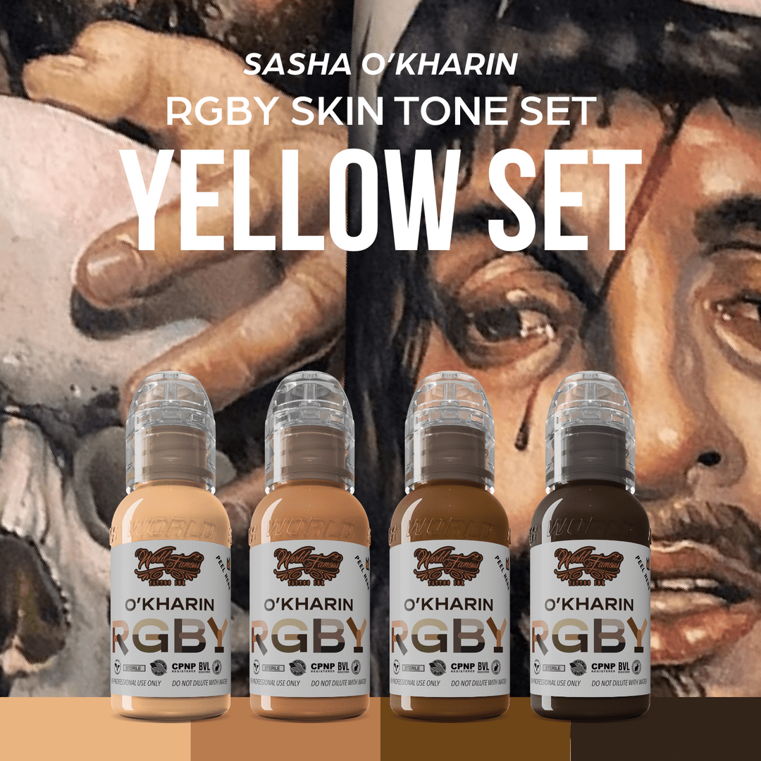 SASHA O'KHARIN RGBY YELLOW SET – Encres – World Famous Tattoo Ink – SBDistribution