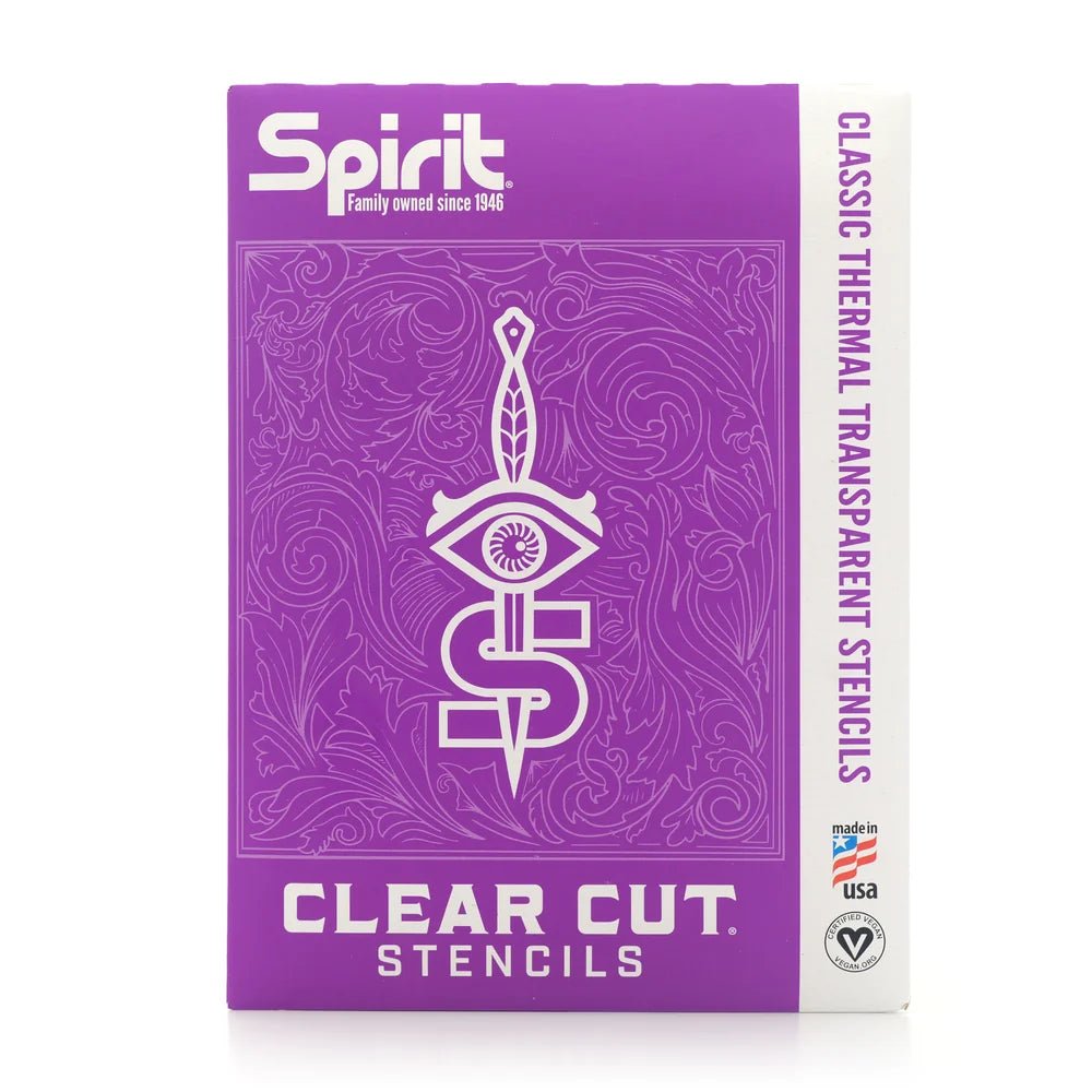 Spirit® Clear Cut — Papier Pochoir Transparent pour Tatouage | 25 feuilles – Papier Thermique – Spirit – SBDistribution