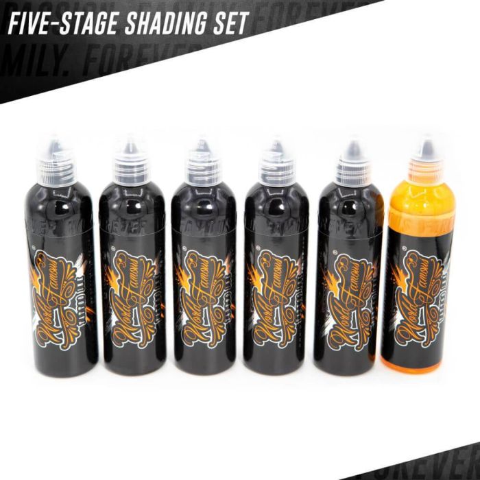 World Famous 5 Stage Shading Set — World Famous Tattoo Ink- 4 oz