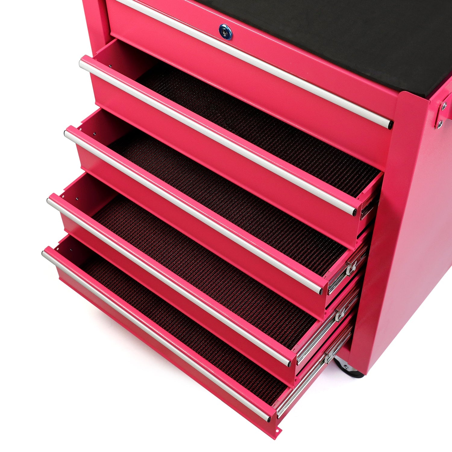 Workstation tatouage 5 tiroirs sur roulettes — Coffre tatoueur rose professionnel – Mobilier studio tatouage – SBDistribution – SBDistribution