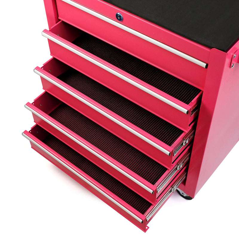 Workstation tatouage 5 tiroirs sur roulettes — Coffre tatoueur rose professionnel – Mobilier studio tatouage – SBDistribution – SBDistribution