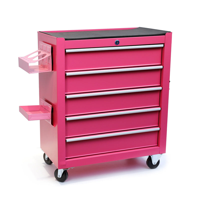 Workstation tatouage 5 tiroirs sur roulettes — Coffre tatoueur rose professionnel – Mobilier studio tatouage – SBDistribution – SBDistribution