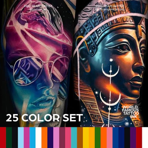 World Famous 25 color bottle set — 1oz – Encres – World Famous Tattoo Ink – SBDistribution