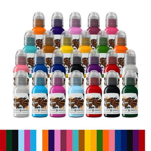 World Famous 25 color bottle set — 1oz – Encres – World Famous Tattoo Ink – SBDistribution