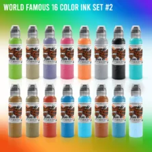 16 Colours Set No.2 1 oz - World Famous Tattoo Ink